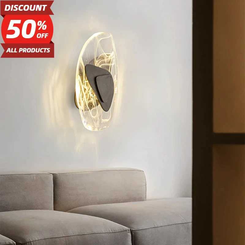 Luxury Modern Crystal BlackGold Wall Lamp Designer Creative Art Bedroom Living Room Background Bedside Porch Indoor Fixtures C251124