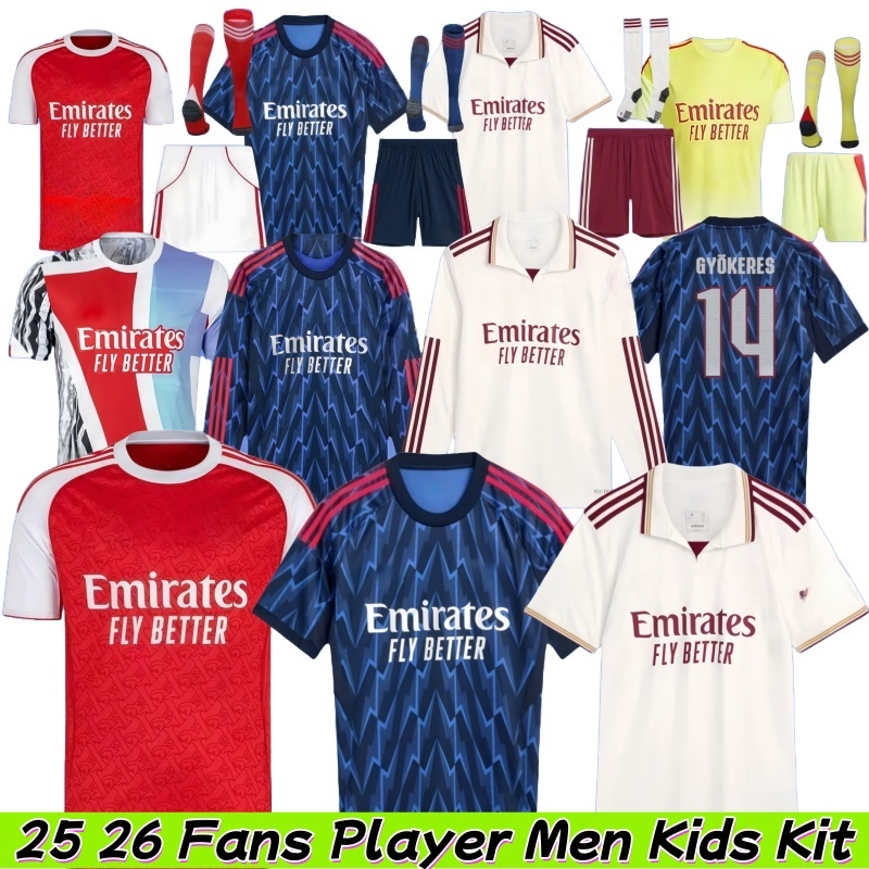 25 26 SAKA Soccer Jerseys ODEGAARD RICE HAVERTZ NWANERI MARTINELLI Calafiori NKETIAH SALIBA TROSSARD JESUS Football Shirt Kids Child Training Kit uniform shirts ss