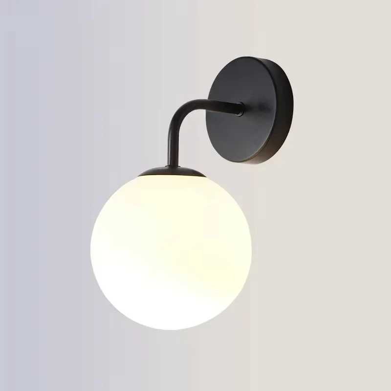 Modern Glass Bedside Wall Lamp with Nordic Simple Living Room Bedroom Study Corridor Decorative Lights Indoor Lighting C251124