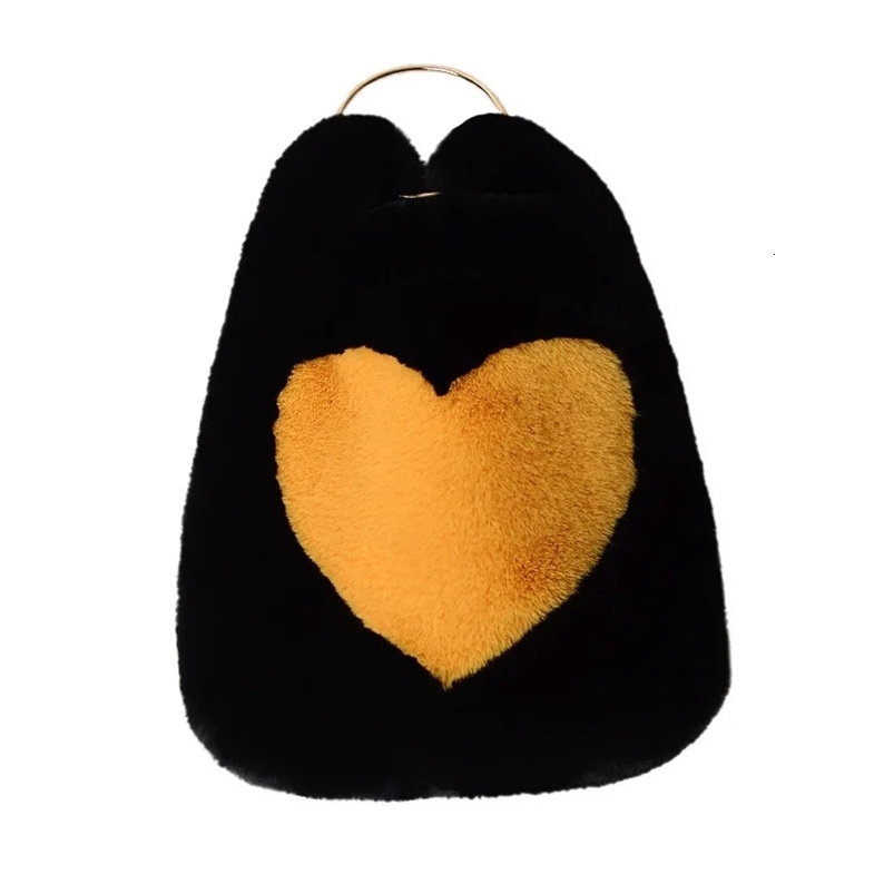 Evening Bags Plush Handbags Winter Shoulder Bag Cute Heart Star Prints Soft Hand Bag Women Solid Color Ladies Bag Tote Christmas Gift Bag 231030