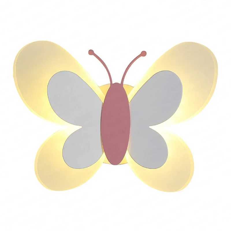Butterfly girl room lamp creative cartoon children energysaving boy lamp bedside lamp bedroom wall lamps ceiling aisle lamp C251124