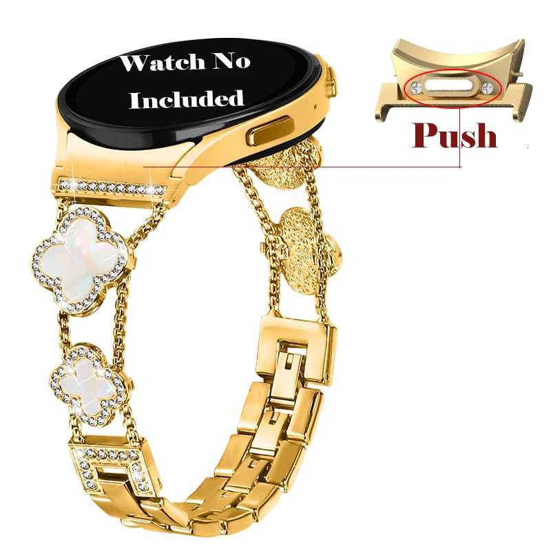 Luxury NO Gaps Diamond Strap for Galaxy Watch 6 Classic 47mm 4m 4567 44mm 40mm Metal Band for Galaxy 5pro 45mm Bracelet Y250924awtyuab