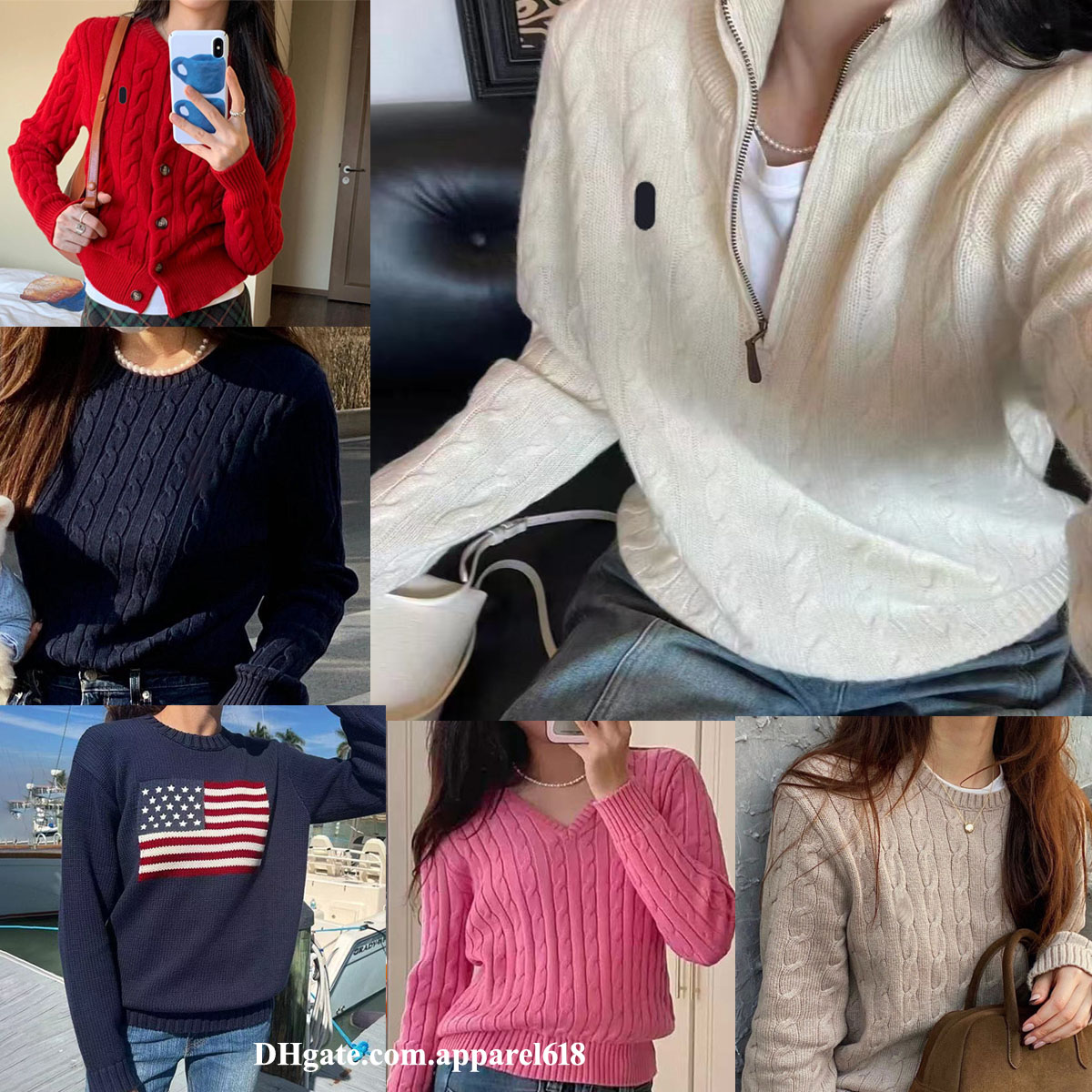 designer sweater women jumper cardigan knitwear pullover sweaters classic vintage embroidery long sleeve twist knitted warm fall winter clothes
