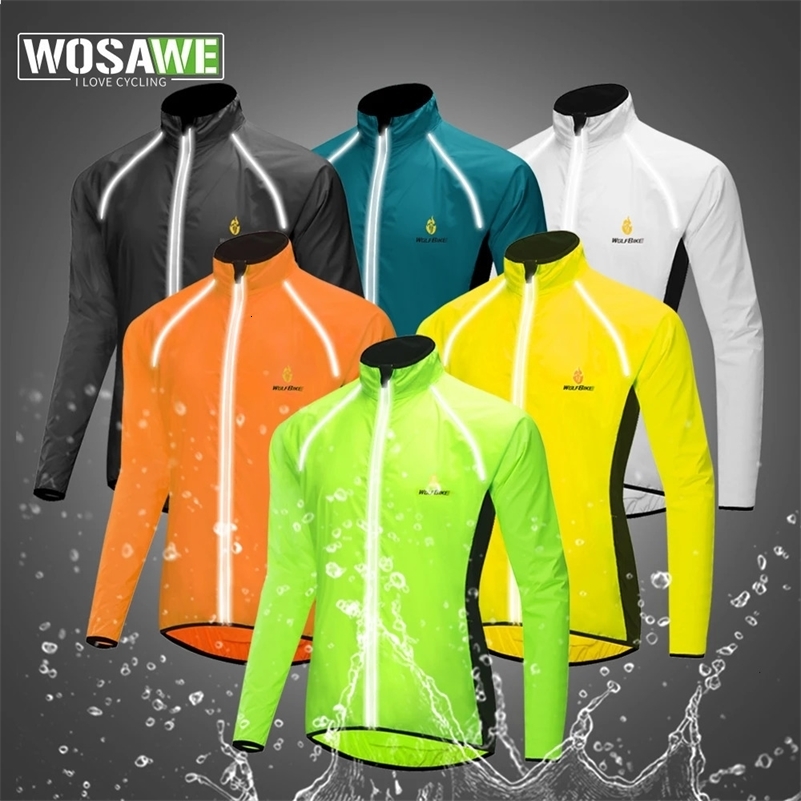 WOLFBIKE Cycling Jacket Winter Men Windbreaker Water Repellent Reflective MTB Bike Long Sleeve Windshield Coat Bicycle Clothing 240615