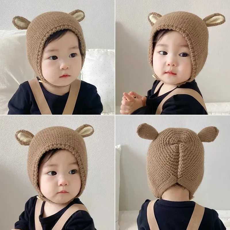 02 Years Baby Hat Autumn Winter Ear Rabbit Knitted Kids Hat Infant Girls Baby Boys Cute Wool Hat Baby Accessories Newborn Z251029
