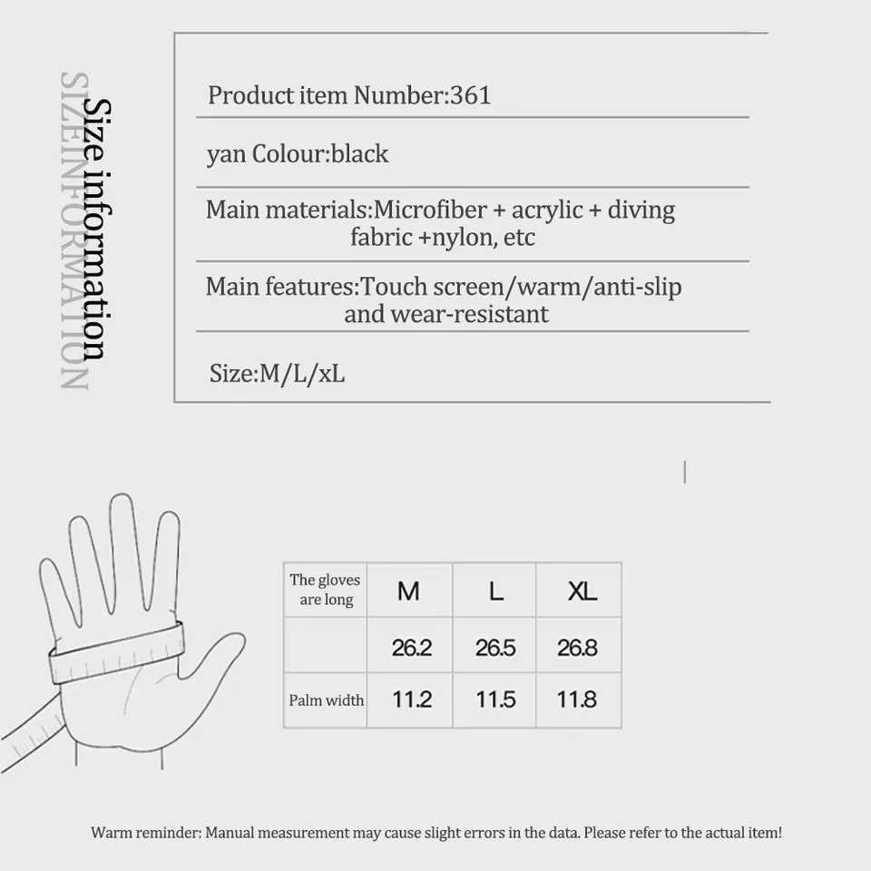 NEWBOLER Men Winter Waterproof Cycling Gloves Thermal Full Finger Touch Screen Fleece Gloves Nonslip Warm Windproof Motorcycle J250922