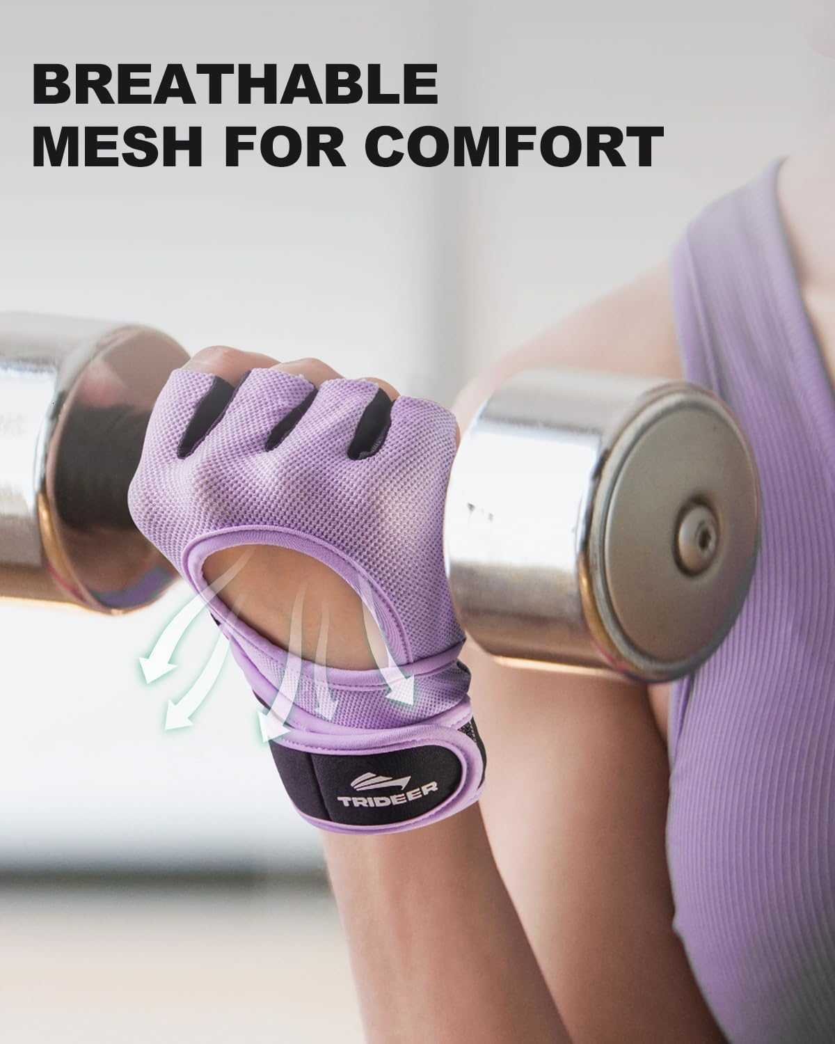 Trideer Weight Lifting Gloves for Women Men with Wrist Support Workout Gloves Women Full Palm Protection for Gym Training Fitness Weightlifting Pull U