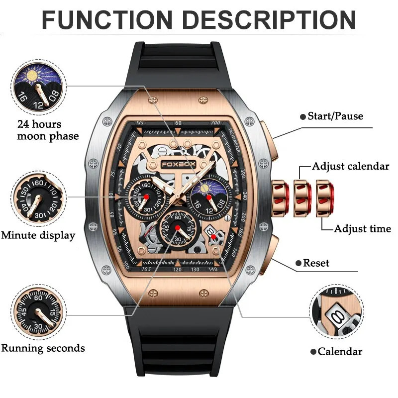 Sports Watch Men Top Mens Watches Business Waterproof Military Quartz Chronograph Wristwatch Montre Homme 250911