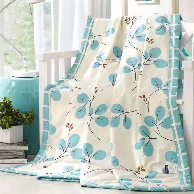 Blanket Summer Cotton Quilt Thin Air Conditioning Comfortable Soft Breathable Office Sleepwear Quilt Bed Cover and Bed 240812bj