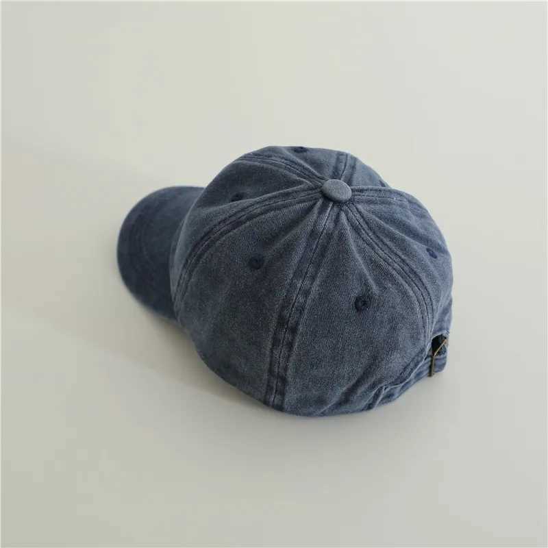 New Baby Embroidery Bear Denim Baseball Hats Outdoor Boy Girl Sunscreen Hat Retro Kids Peaked Cap Cotton Children Casual Caps Z251029