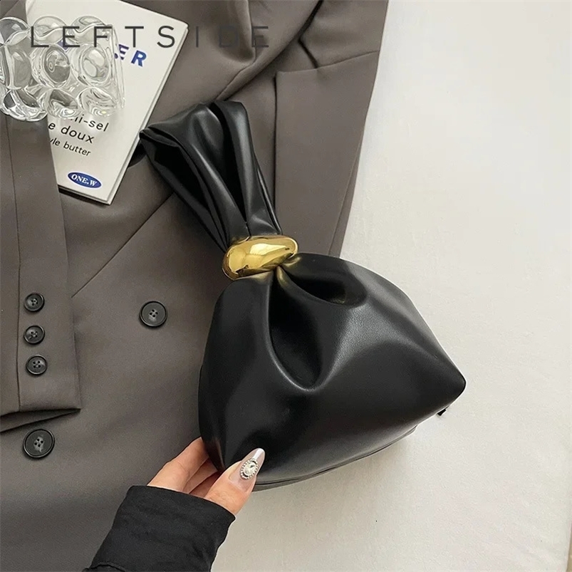 LEFTSIDE Mini PU Leahter Underarm Bags for Women Fashion er Female Retro Shoulder Bag Handbags and Purses 240909