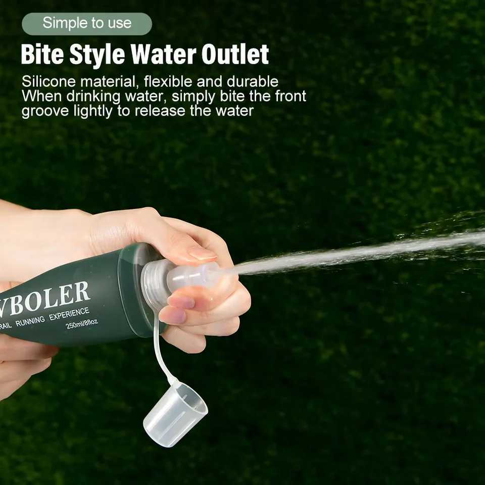 1PC 150ml250ml500ml Outdoor Collapsible Silicone Bite Size Water Bottle Running Camping Hiking Travel Convenient Water Bottle J250923