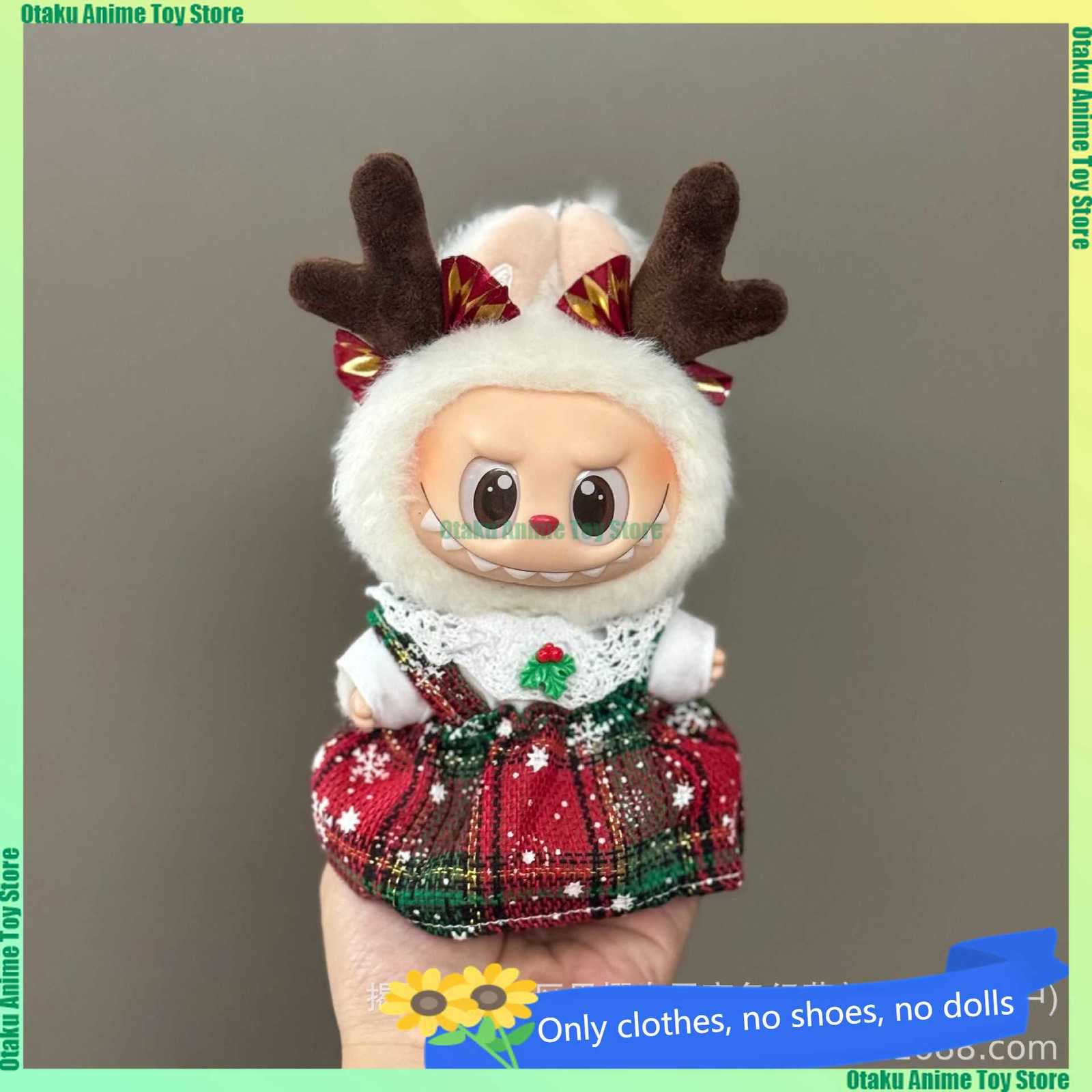 Multistyle Christmas Labubu Clothes Cute Santa Claus Elk Pants Skirts Set Mini Plush Doll Clothing Fashion Doll Accessorie X250923