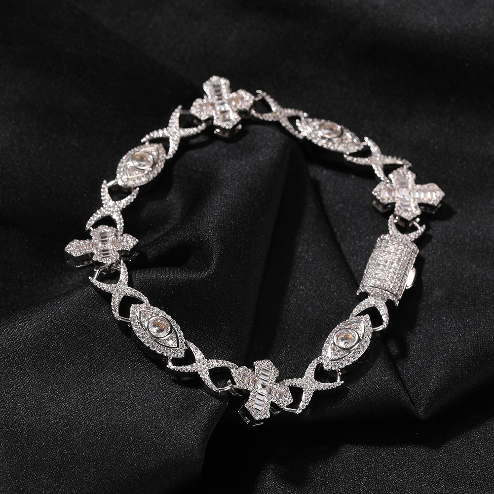 Men's Hip-Hop Copper Inlaid Zircon Cross Bracelet High-End Personality Fashion Jewelry - view 7