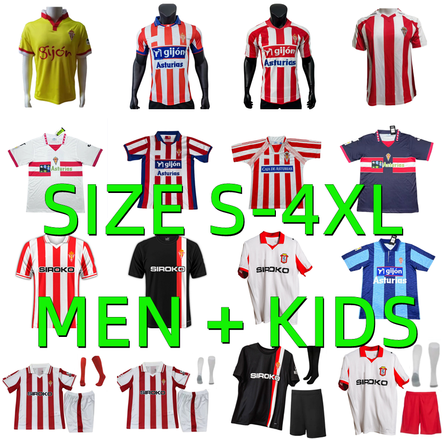 25 26 Sporting de Gijon Soccer Jerseys 94 95 96 97 01 02 08 09 Retro 2025 2026 David Villa Gelabert COTE CAICEDO DUBASIN ROSAS CAMPOS JUAN VILLAR Football Shirts men kids