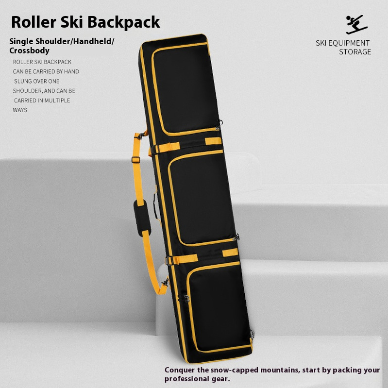 Ski Bag Dual Board Bag with Wheels Large Capacity Ski Backpack Dual Board Carry Bag Dry/Wet Separation Sampling link
