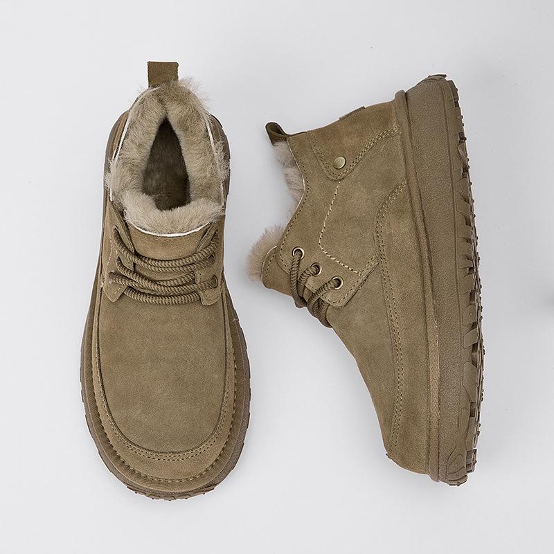 CE designer shoes Free shipping oxhide affordable luxury Winter anti slip snow boots with thick plush cotton shoes