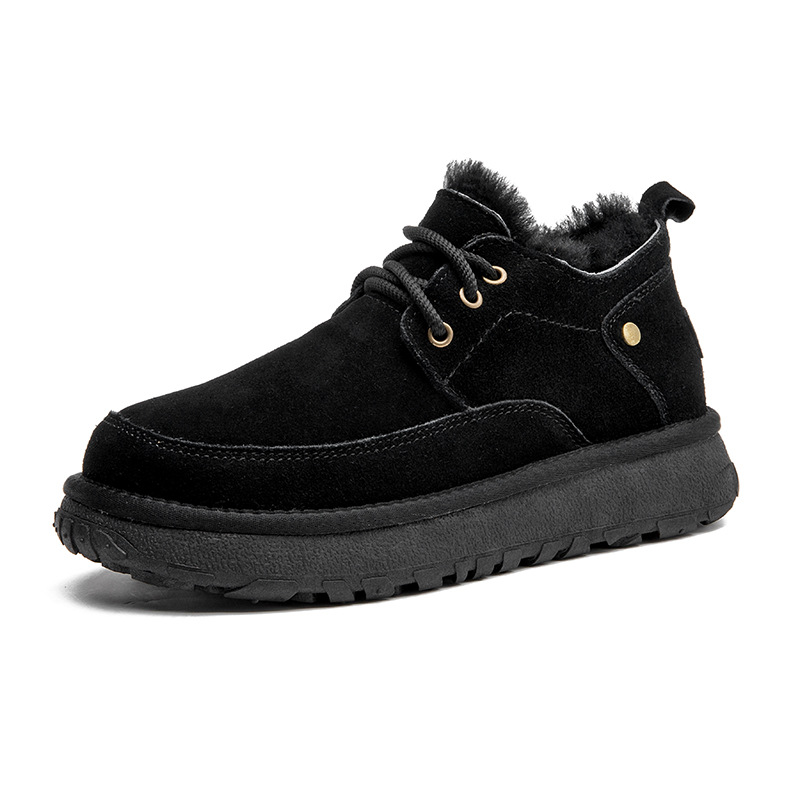 CE designer shoes Free shipping oxhide affordable luxury Winter anti slip snow boots with thick plush cotton shoes