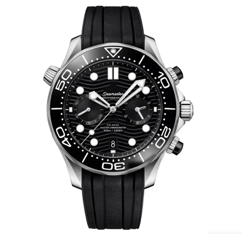 Sea 007 Professional Stainless Steel Wrist Watches for Men speed master Mens Watch All Dial Work Quartz Auto Date Rubber Fabric Strap Timepiece Watches omgs038