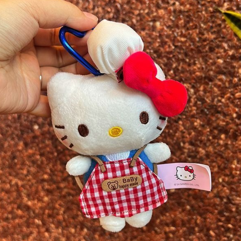 MINISO various hellokitty small pendants summer kt plush doll keychain bag backpack pendant cute doll gift