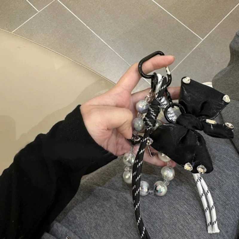 Bag Hanging Fashion Design Highend Sense Complex Pendant Wind Bow Beaded Braided Rope Woven Keychain D250923