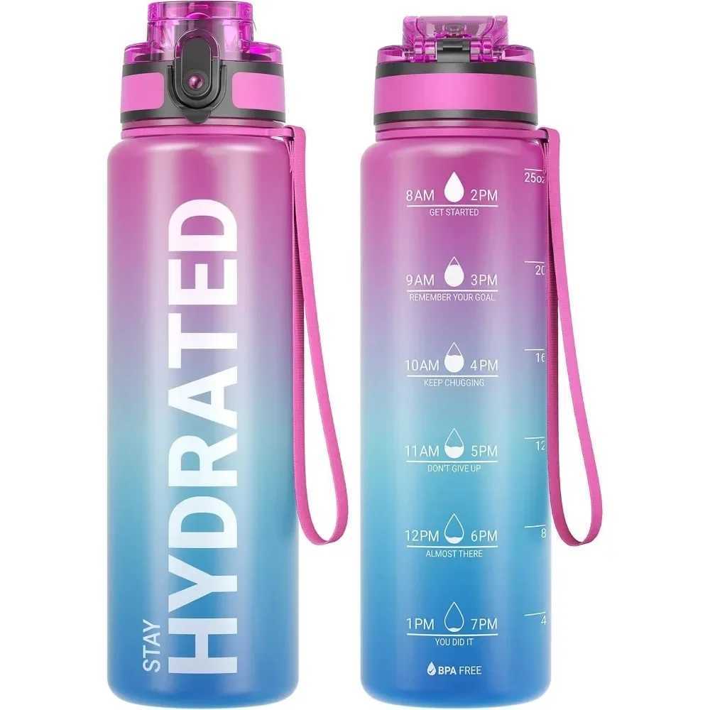 32oz Water Bottle Motivational Sport Water Bottle Leakproof Drinking Bottles Outdoor Sports Travel Kettle Drinking Water Bottle J250923