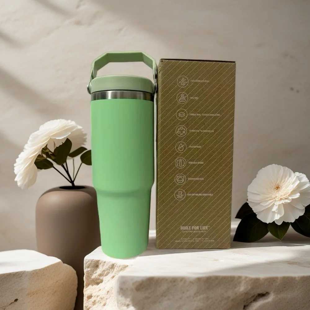 Double Wall Insulated Coffee Tumbler 30oz 887ml Spill Proof Lid Sweatproof Durable Metal Cup for Construction Work D250922