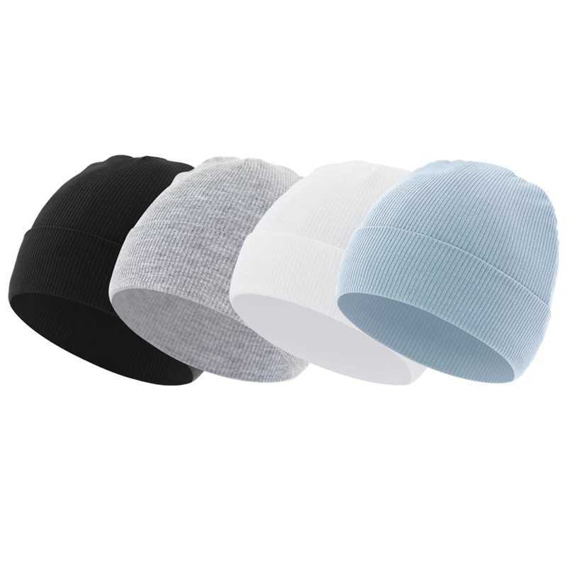 4Pcs Newborn Beanie Baby Hat for Girls Boys Cotton Knitted Infant Bonnet Toddler Cap Kids Accessories Newborn Gift 012M Z251029