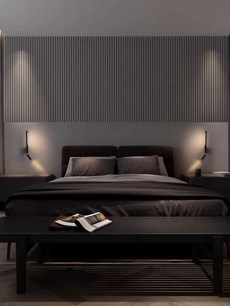 Bedside wall lamp 330 degree rotation adjustable wall lamp reading light with switch minimalist Nordic hotel room master bedroom C251124