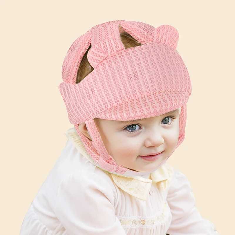 1pcs Cartoon Bear Anti collision Hat Baby Safety Hat Summer 3D Mesh Anti fall Hat Baby Anti fall Hat Learning Walking Hat Breath Z251029