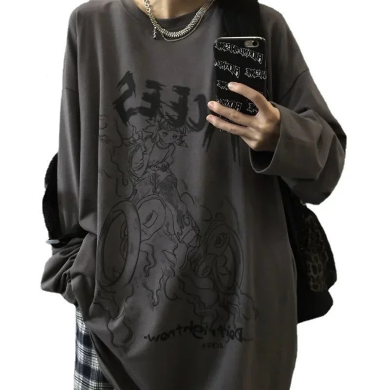 Mens t-shirts Summer Mens clothing Oversized Long Sleeve Tees Streetwear Casual Daily Manga Vintage Graphic T shirts Gym Tops 250417