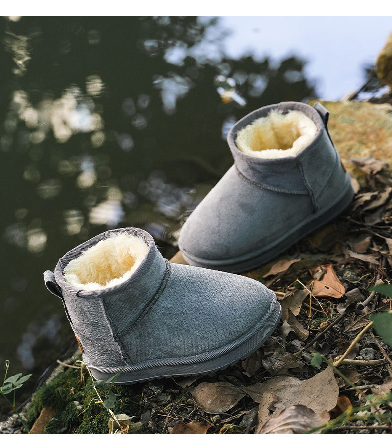 2025 Autumn Winter Versatile New Boys Girls Soft Sole Snow Boots Children Fashion Warm Cotton Shoes Simple Design Plush Lined Extra Thick Comfortable 