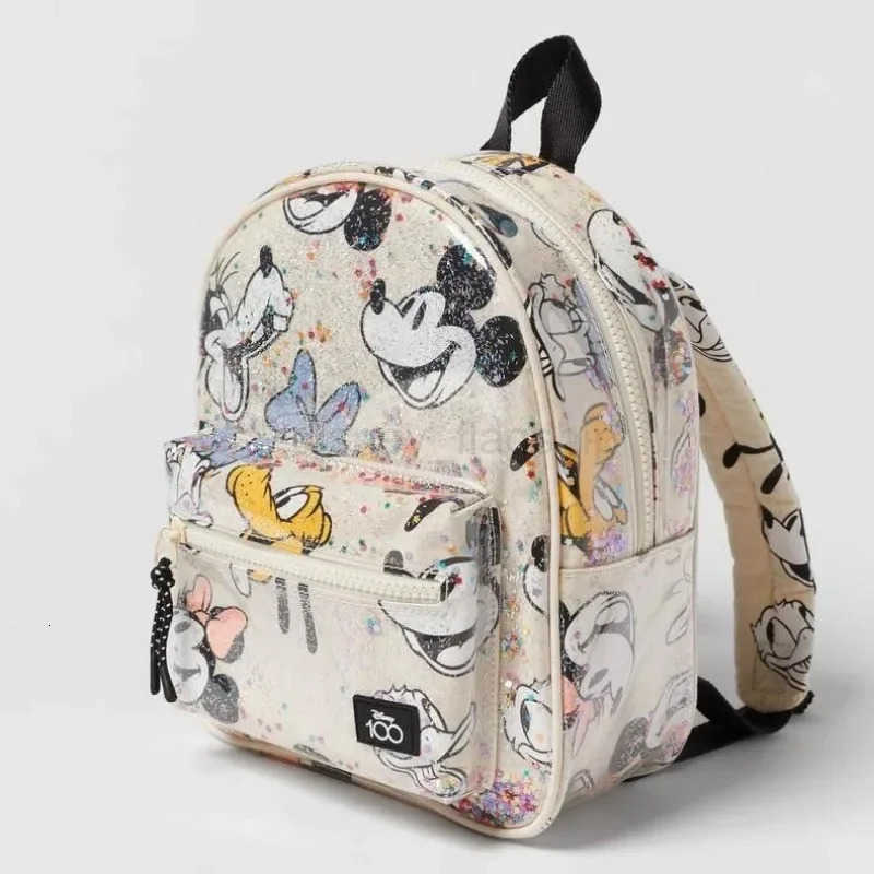 Disney Cartoon Backpack Womens Mickey Mouse Donald Duck Pattern Student School Bag Large Capacity Backpack Girls Shoulder BagXJ250923