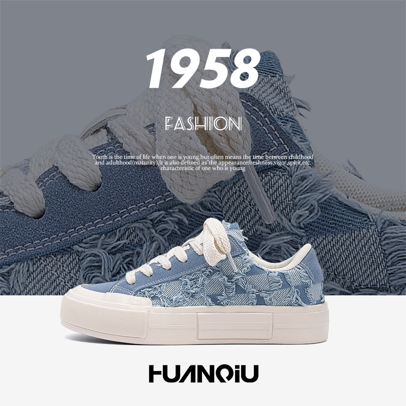 HUAN QIU Free shipping Designer Casual Shoes Board shoes men height increasing sports leisure men shoes thick soled canvas shoes fashion