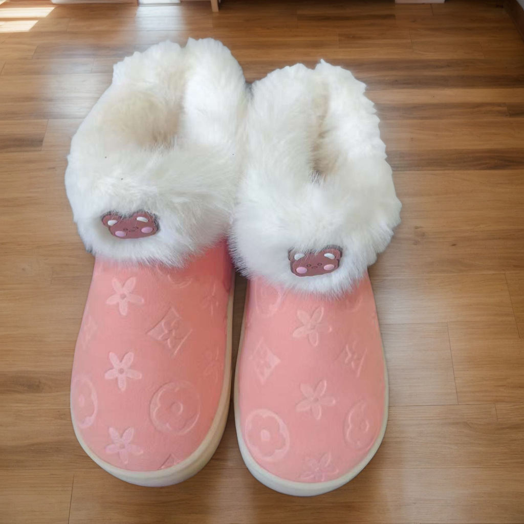 Designer shoes free shipping New children's slippers with anti slip soft bottom for home wear and plush insulation thick bottom cotton slippers