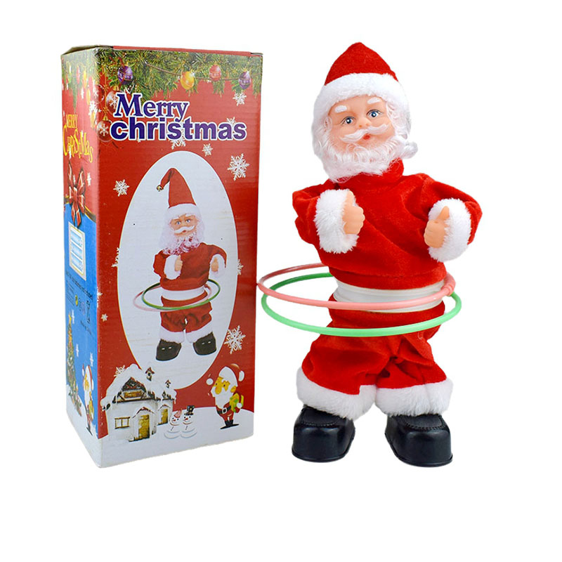 Novel and interesting Hula hoop fitness Santa Claus electric music, Santa Claus doll toys, Christmas ornaments and gifts