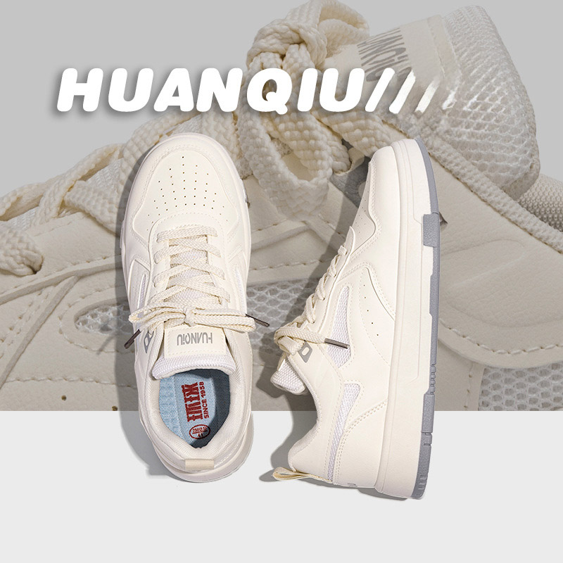HUAN QIU Free shipping Designer Casual Shoes Thick soled white shoes men versatile casual shoes lightweight height increasing board shoes fashion luxu