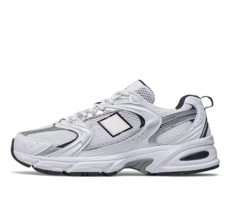 Original New NBBalance 530 Classic Vintage Mesh Fabric Faux Leather Casual Men's and Women's Running Shoes White Silver MR530SG