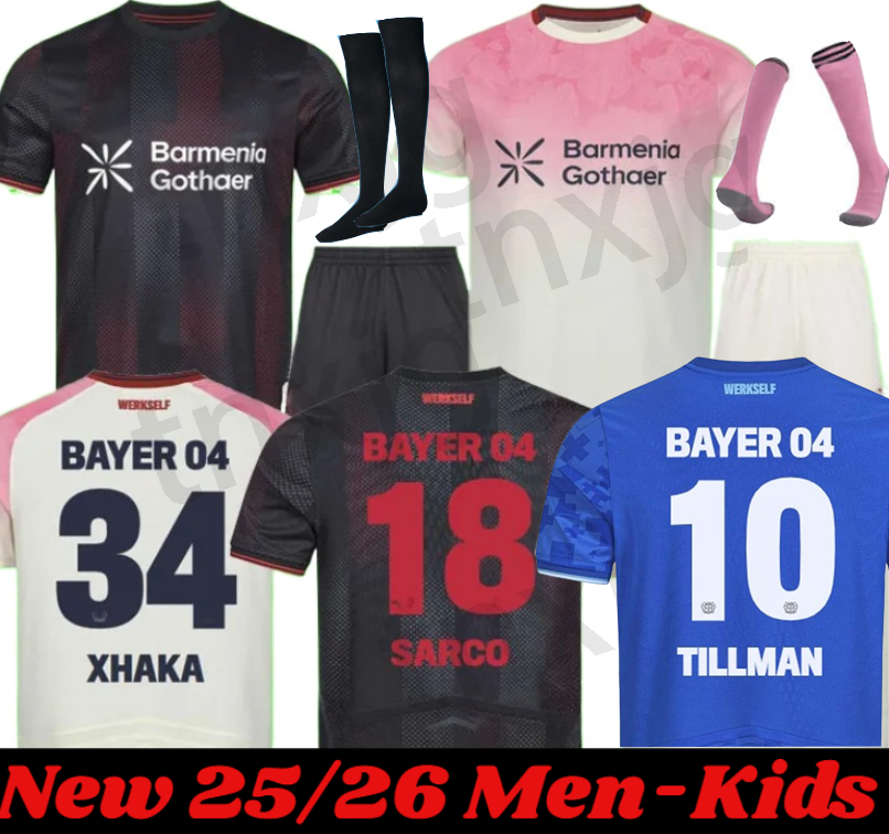 25/26 Bayer Leverkusens Soccer Jerseys WIRTZ BONIFACE HINCAPIE HOFMANN SCHICK Boys FRIMPONG GRIMALDO 24 25 Home Away Men Kids Fans Player Football Shirt kit Shirt