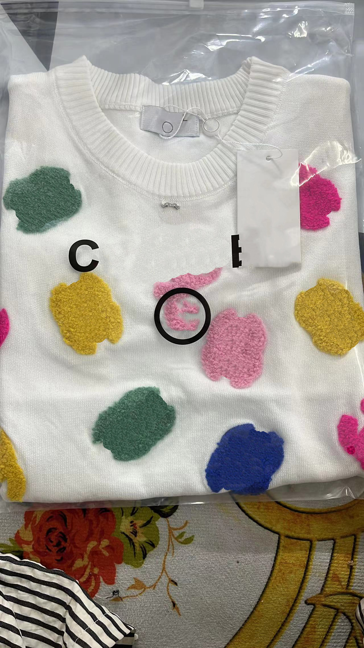 Women's Sweaters 2025 new full letter LOGO Sweaters casual fashion sweater short sleeve T-shirt sweater round neck shirt SIZE Asian size S--XXL