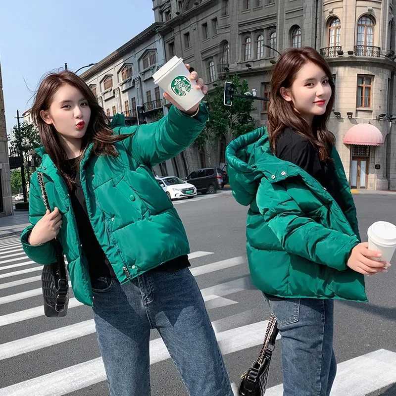 2023 New Winter Thicken Puffer Jacket Women Down Cotton Cottonpadded Jacket Crop Tops Warm Long Sleeve Coats Pink Black Red Z250923