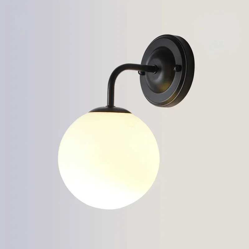 Modern Glass Bedside Wall Lamp with Nordic Simple Living Room Bedroom Study Corridor Decorative Lights Indoor Lighting C251124