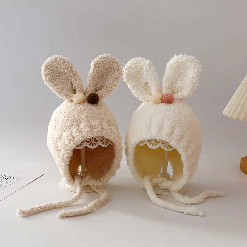 2025 Baby Hats Winter Girls Newborn Soft Cartoon Cute Rabbit Ears Knitted Beanie Hat Infant Warmer Stuff Toddler Kids Cap Z251029