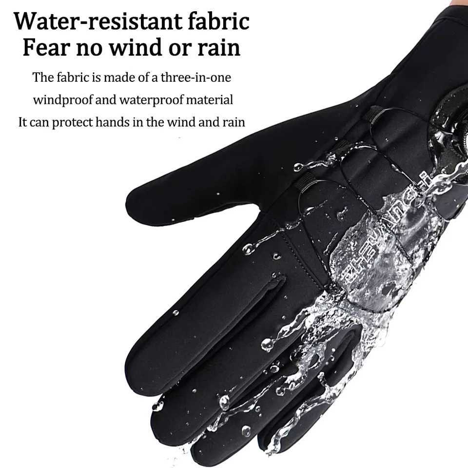 NEWBOLER Men Winter Waterproof Cycling Gloves Thermal Full Finger Touch Screen Fleece Gloves Nonslip Warm Windproof Motorcycle J250922