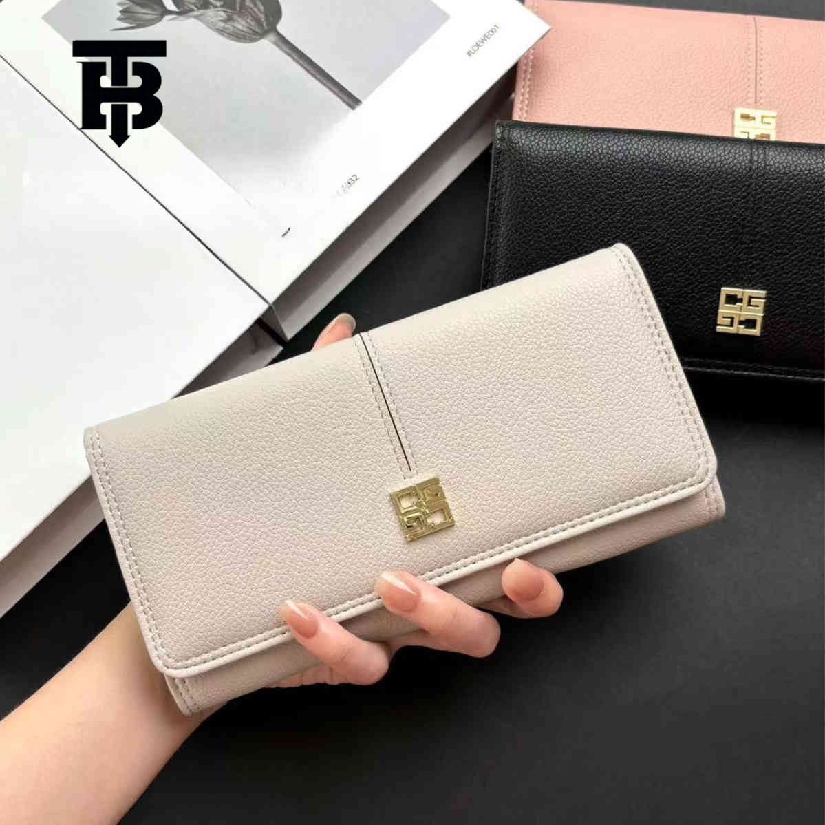 TB BHULAMTE Free Shipping New Designer Bag 2025 High-quality Trendy Casual Wallet Fashionable And Simple Style Four Grid Design Long Women's Wall