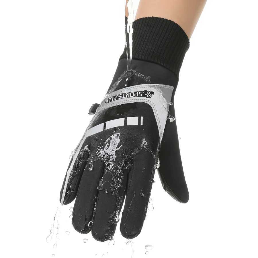 Cycling gloves for men winter touch screen windproof warm velvet sports waterproof cycling fishing skiing gloves J250922