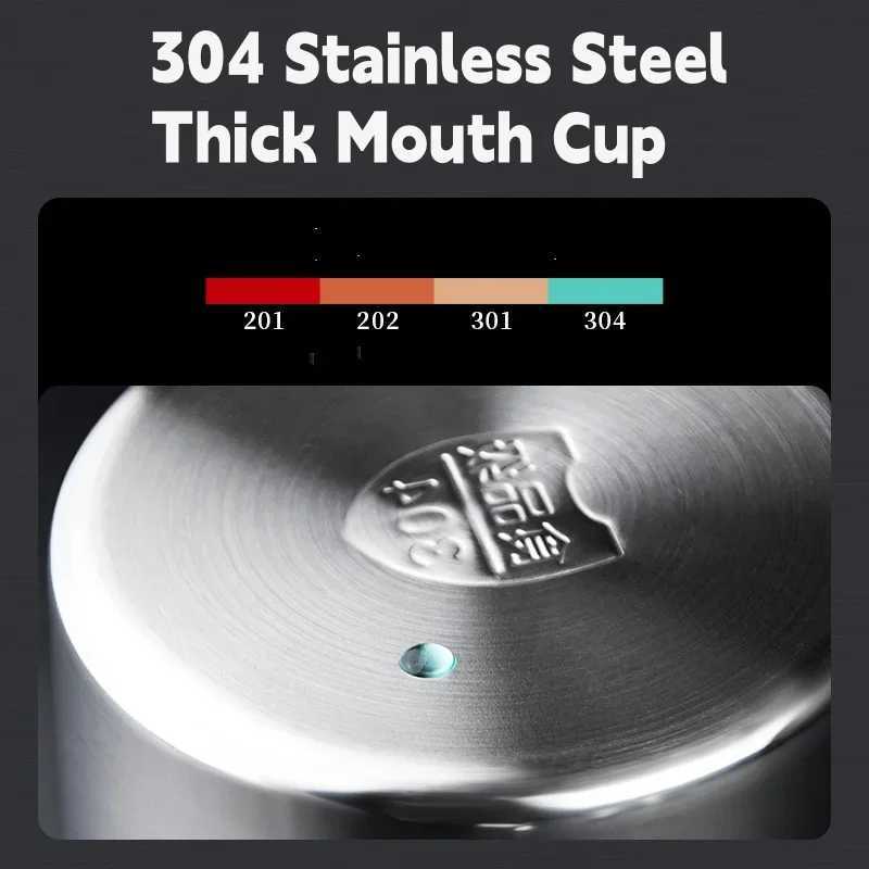 Stainless Steel Mug Folding Handle Coffee Cup Outdoor Camping Cup Thickening Portable Cup for Home Hiking Backpack Equipment J250923