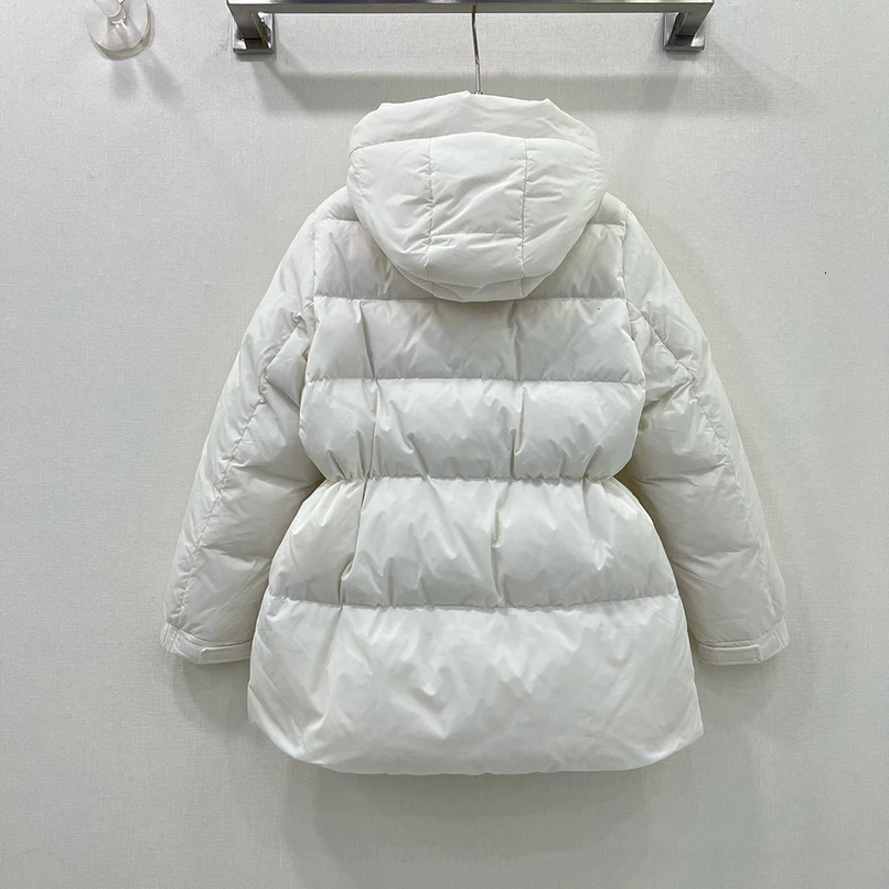 Womens high-quality fashionable hooded sweatshirt with brushed n down jacket original letter badge jacket 241112