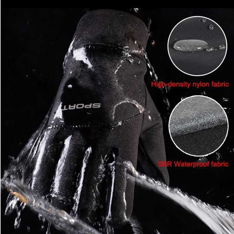 Autumn and Winter Touchscreen Mens and Womens Warm Gloves Plush Outdoor Sports Windproof and Cold Proof Cycling Gloves J250922