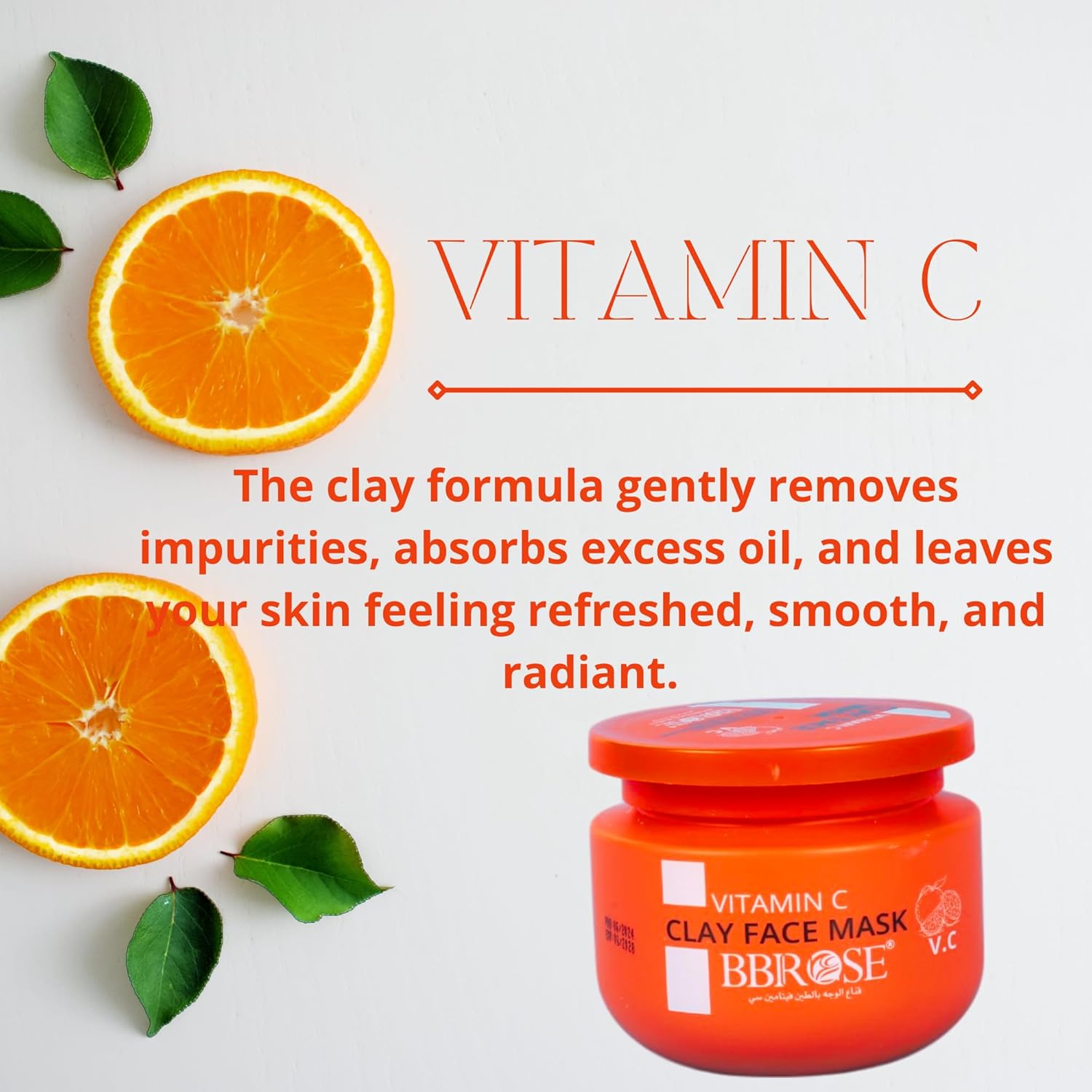 BBROSE Clay Face Mask, Collagen/Vitamin C/Aloe Vera, Deep Cleanse & Purify Skin